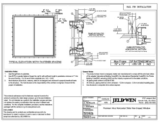 PR Instl Docs FL22369 R10 II FL22369 R8 II Premium Vinyl Horizontal Slider XO Install NF 72 x72 4-5-18 New