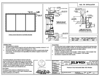 PR Instl Docs FL22369 R9 II Premium Vinyl Horizontal Slider XOX Non-Impact Install Package FBC 96x60 01-22-21 SEALED