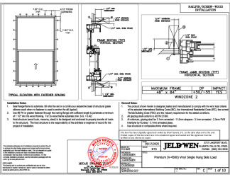 PR Instl Docs FL22375 R11 II D1000559 (22373.1) - Premium (V-4500) Vinyl Single Hung Side Load 48x84 DP50-55 WZ2-Impact 6-17-25 DSS