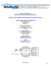 PR Instl Docs FL23490 R4 II 29 Ga. MFMRS Multi-Rib Structural Roof