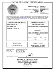PR CERTIFICATE FL2418 R16 C CAC CERT NO. NI009198-R8 DSF EXP 2027-12-31
