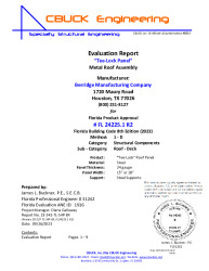 PR Instl Docs FL24225 R2 II 1 TeeLock 24gaSteel SteelPurlins EVALREPORT 
