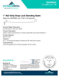 PR INSTL DOCS FL25621 R4 II 26GA SNAPMAX PLYWOOD D