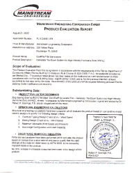 PR TECH DOCS FL27646 R5 AE 5010798 PRODUCT EVALUATION REPORT, FL PRODUCT APPROVAL 27646, QWIKPAD® FOR GENERATORS