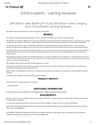 PR CERTIFICATE FL2998 R20 C CAC ZHEM.GUIDEINFO - LATCHING HARDWARE   UL PRODUCT IQ
