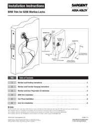 PR INSTL DOCS FL2998 R22 II SARGENT MORTISE LOCK BHW TRIM INSTALLATION INSTRUCTIONS