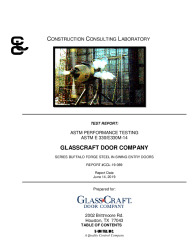 PR Instl Docs FL30038 R2 II GlassCraft Buffalo Steel Doors Entry In-swing Uniform Load Test CCL19-089