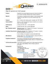 PR TECH DOCS FL30339 R3 AE 29GA QUICKRIB PLYWOOD RIB