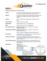 PR INSTL DOCS FL30339 R3 II 26GA QUICKRIB PLYWOOD