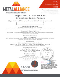 PR TECH DOCS FL30780 R3 AE 26GA 145SL PLYWOOD