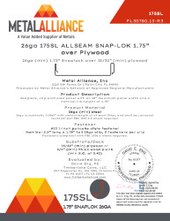 PR TECH DOCS FL30780 R3 AE 26GA 175SL PLYWOOD IM