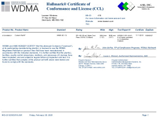 PR CERTIFICATE FL30835 R2 C CAC 415-H-806 6 INCH