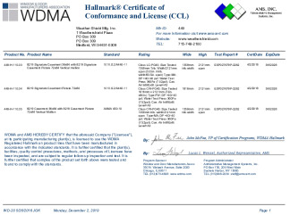 PR CERTIFICATE FL30918 R2 C CAC 449-H-110.03, .04, .05 SIGNATURE CASEMENT-PICTURE MULL