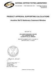 PR TECH DOCS FL31795 R6 AE 23091-5 JELD WEN AURALINE 36X72 STATIONARY CASEMENT FBC