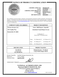 PR CERTIFICATE FL32125 R4 C CAC FORTRESS SCREENS NAMI EGRESS NI014823-R3 EXPIRES 04.30.27