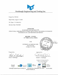 PR TECH DOCS FL33230 R4 TR ASTM E-1592 BOX RIB-2 X 24 GA (MIN.) STEEL WITH CLIP AND LOADS