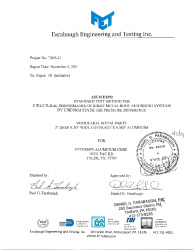 PR TECH DOCS FL33230 R5 TR ASTM E1592 3 IN DEEP X 30 IN X 0.080 IN (MIN.) ALUMINUM