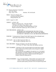 PR TECH DOCS FL33230 R5 TR PAC BOX RIB 2 X 24 GA W CLIP ASTM 1592 SUMMARY LOAD CHART