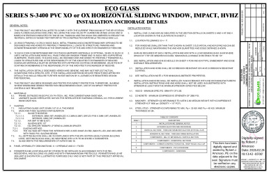 PR Instl Docs FL33999 R8 II ECOGLASS020-HVHZ Rev0 EcoGlass S-3400 PVC HS ss