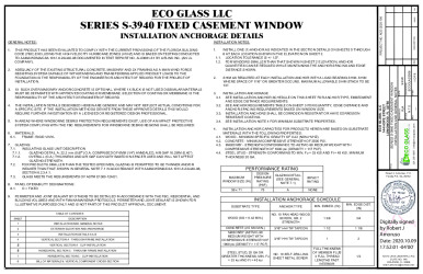 PR Instl Docs FL34004 R8 II ECOGLASS006 Rev0 EcoGlass Series 3940 CF ss
