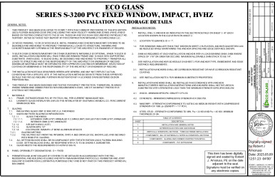 PR Instl Docs FL34004 R8 II ECOGLASS019-HVHZ Rev0 EcoGlass S-3200 PVC F ss