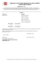 PR CERTIFICATE FL35289 R1 C CAC EHH-501X AMCA APPENDIX 412 ON 10-20-23