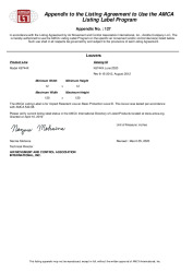 PR CERTIFICATE FL35290 R1 C CAC K6744X AMCA APPENDIX 127