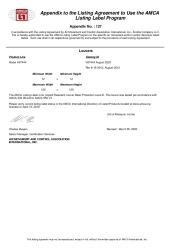 PR CERTIFICATE FL35290 R1 C CAC K6744X AMCA APPENDIX 127 ON 10-20-23
