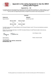 PR CERTIFICATE FL35290 R1 C CAC SCH501X AMCA APPENDIX 140
