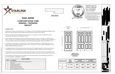 FL35308.1-R1 - PVC Composite Jambs (up to a Nominal 8'0) for use with