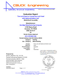 PR Instl Docs FL37158 R1 II 1 ZeeLock BattenCap Stl SteelDeck  EVALREPORT 