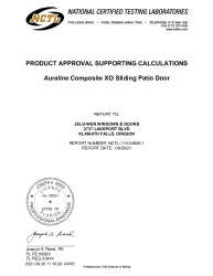 PR TECH DOCS FL38691 R3 AE 24656-1 JELD WEN AURALINE SLIDING PATIO DOOR FBC