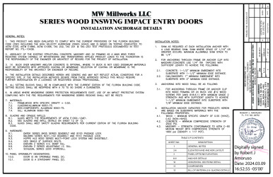 PR Instl Docs FL40150 R1 II MWM0001 Rev A Wood Entry Doors IS ss