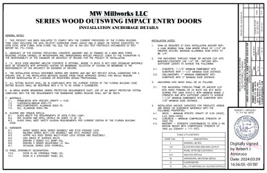 PR INSTL DOCS FL40150 R1 II MWM0002 REV A WOOD ENTRY DOORS OS SS