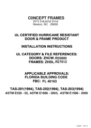 PR Instl Docs FL40163 R1 II Concept Frames – UL Certified Hurricane Resistant Door and Frame Product Installation Instructions1
