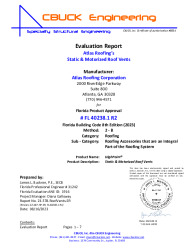 PR Instl Docs FL40238 R2 II 1 HIGHPOINT RoofVents R1 EVALREPORT 