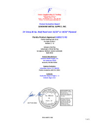 PR Instl Docs FL40317 R2 II 26 Ga. 5V Crimp with number 12 Fastener Eval Report