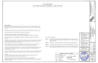 PR Instl Docs FL40522 R6 II ES-P300 AWNING WINDOW N.I. FL40522.2 AD21-54 REV 03.28.2026 ss
