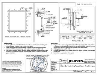 PR Instl Docs FL41622 R2 II D015930 - Siteline Clad DHPW Mono WZ3 FBC (61x72) SS 2022-07-11