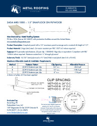 PR Instl Docs FL41654 R1 II 24ga 150Snaplock Plywood