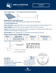 PR Instl Docs FL41654 R1 II 24ga 175 Snaplock Plywood nonHVHZ