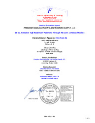 PR Instl Docs FL41714 R1 II 26 Ga. Freedom Tuff over 1x4 Wood Purlins