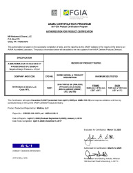 PR CERTIFICATE FL41886 R7 C CAC MI WINDOWS - 3540 SH TRIPLE (FINLESS) (4)   MAR. 2025 (EXT.5) 18921