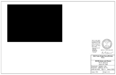 PR Instl Docs FL41886 R9 II 30566.01-1001 - 3540 Triple Single Hung ‌Installation Drawings
