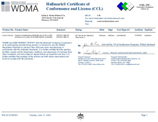 PR CERTIFICATE FL41891 R3 C CAC CCL 22091, 22092 ASTM