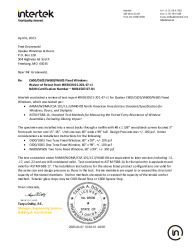 PR TECH DOCS FL42017 R1 AE FIXED WINDOW EQUIVALENCY LETTER M3439.01-201-47-R1