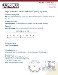 PR Instl Docs FL42047 R0 II 29ga Rib