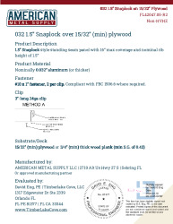 PR Instl Docs FL42047 R3 II 032Al 150 Snaplock