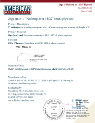 PR Instl Docs FL42047 R5 II 26ga 1in Nailstrip
