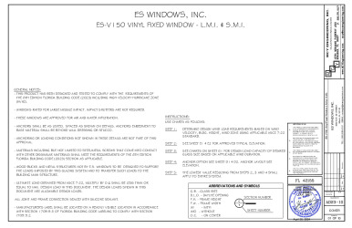 PR Instl Docs FL42155 R1 II ES-V150 Vinyl Fixed Window LMI FL42155 AD23-10 REV04.26.2024 SS